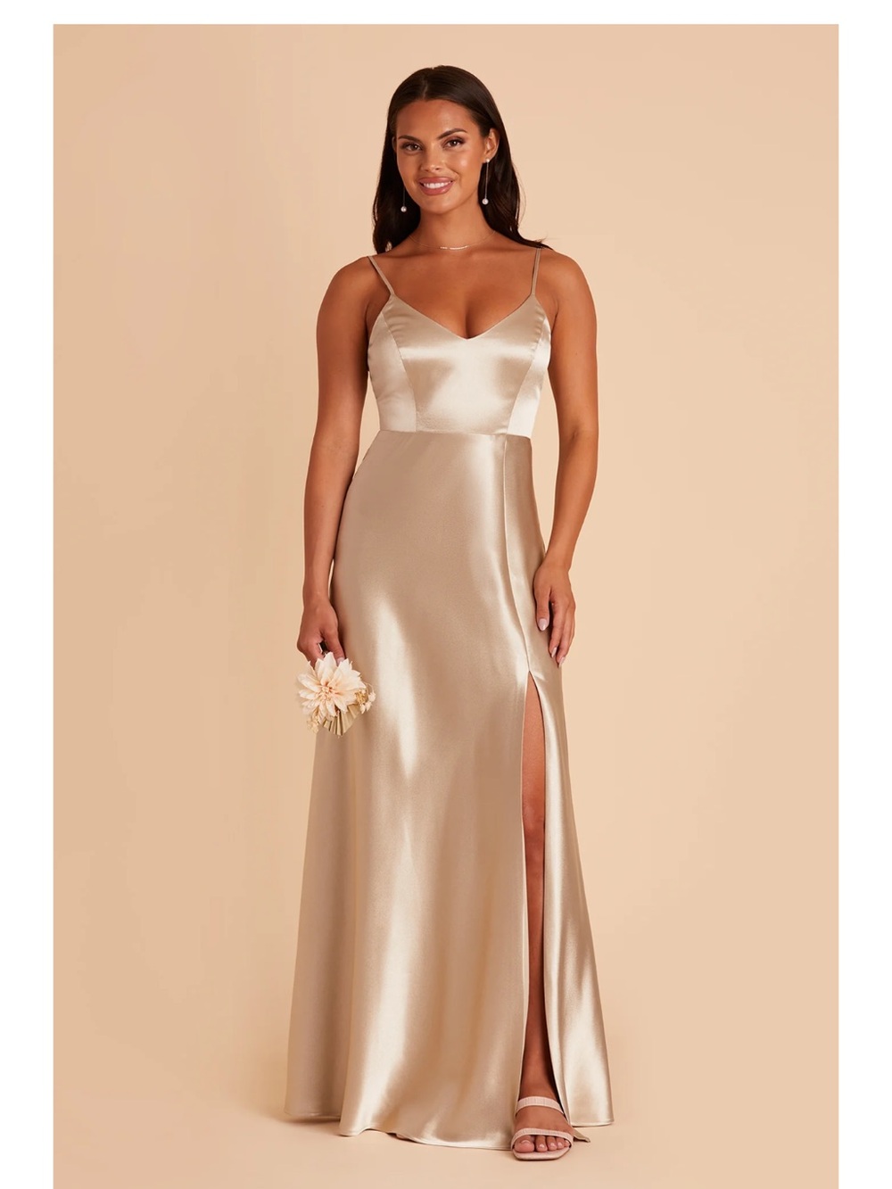Birdy Grey Jay Shiny Satin Dress - Neutral Champagne